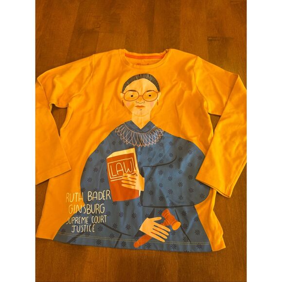 Girls new without tags piccolina Ruth Bader Ginsburg long sleeve tshirt size 10 - Picture 2 of 4